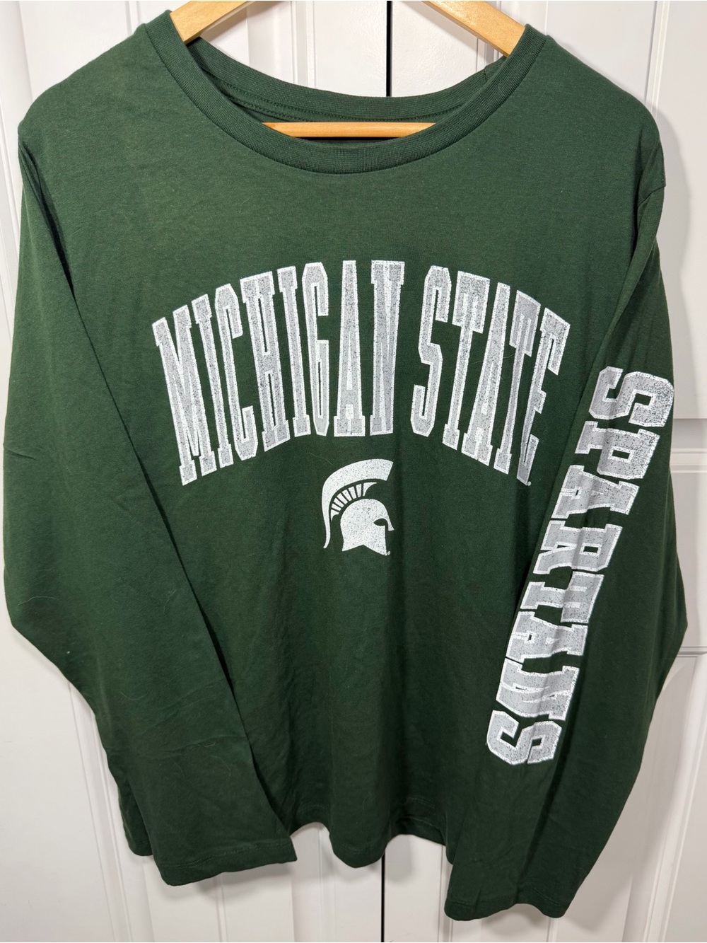 Michigan State Spartans Long Sleeve T Shirt Green 2XL NCAA Profile Varsity NWT
